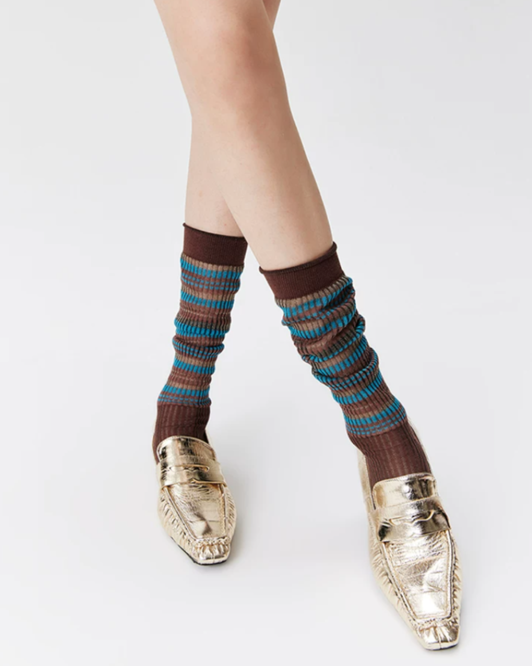 Striped Glass-Silk Over-the-Calf