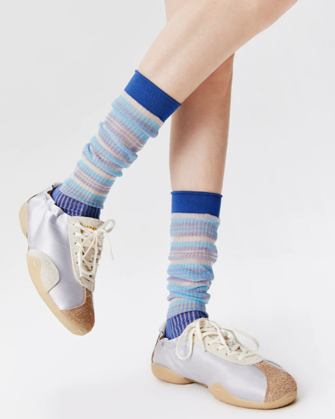 Striped Glass-Silk Over-the-Calf