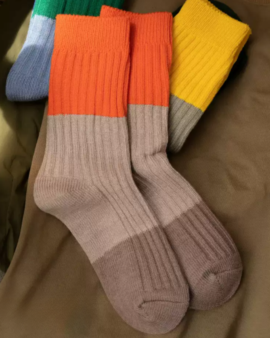 Tri-Tone Ribbed Cotton Crew