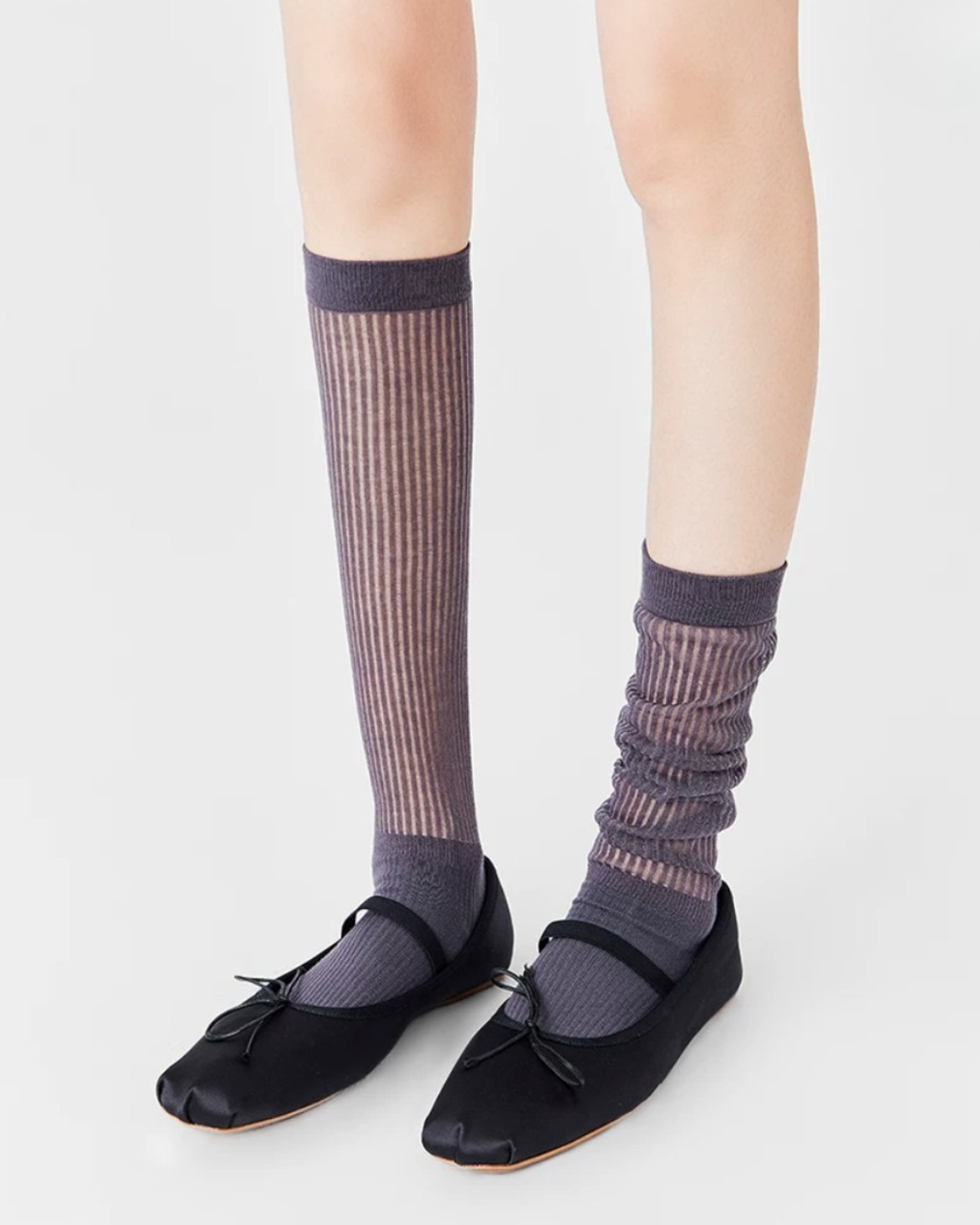 Sheer Glass-Silk Over-The-Calf
