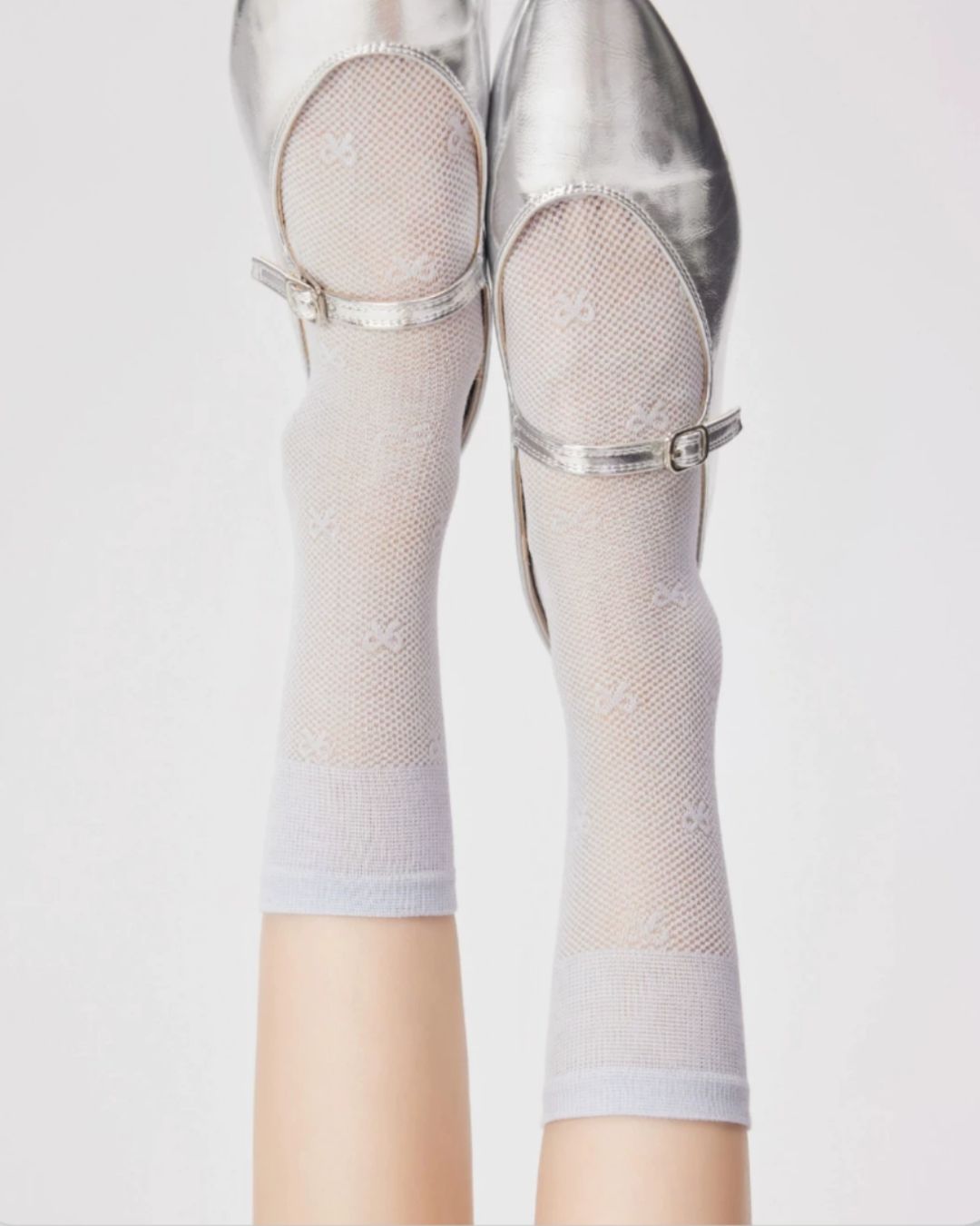 Sheer Bow Mesh Crew (Set of 4)