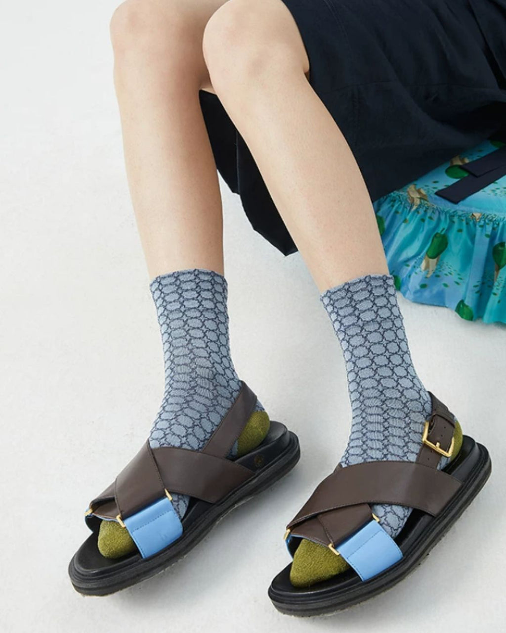 Bright-Silk Geometric Crew