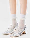 Frill Lurex Sheer Crew