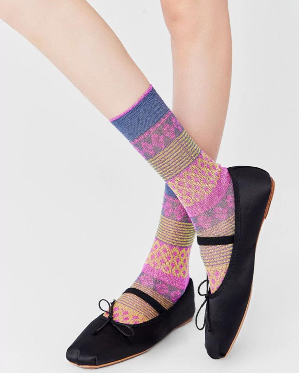 Geometric Lurex Tapestry Crew
