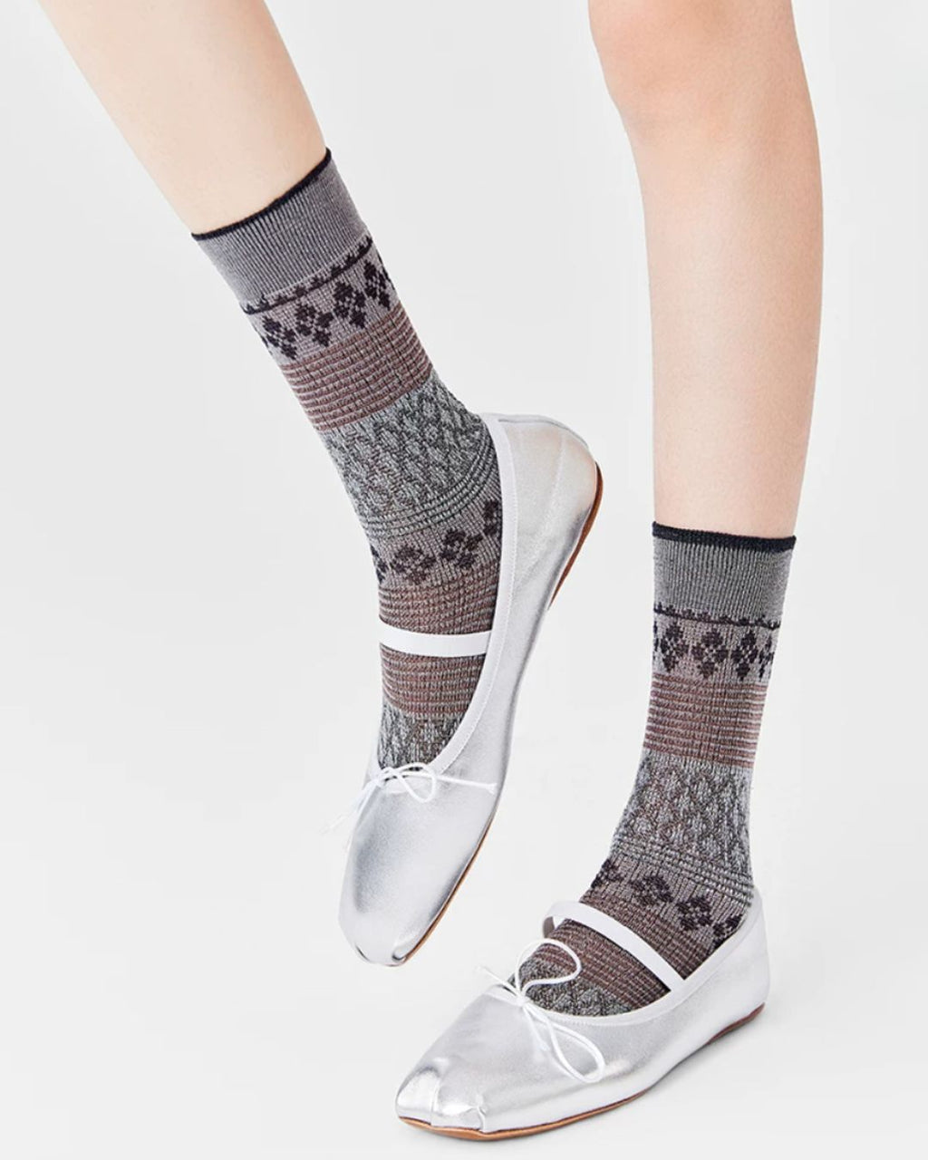 Geometric Lurex Tapestry Crew