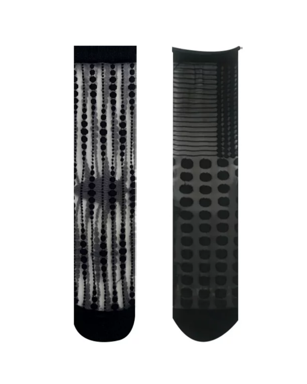 Monochrome Op-Art Glass-Silk Crew (Set of 2)