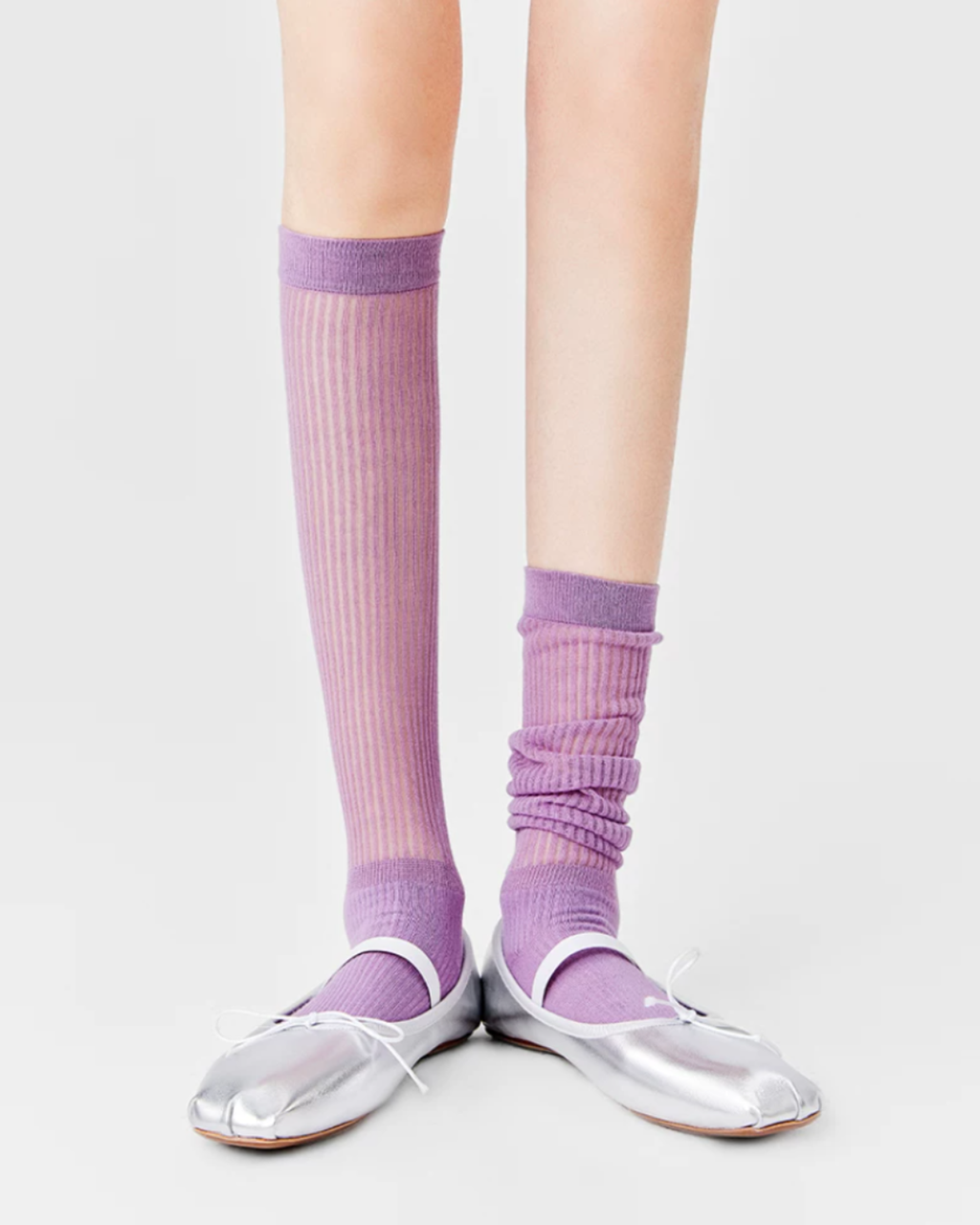 Sheer Glass-Silk Over-The-Calf