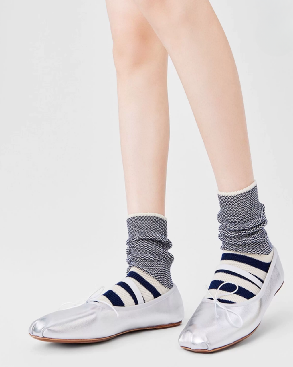 Herringbone Slouch & Stripe Crew