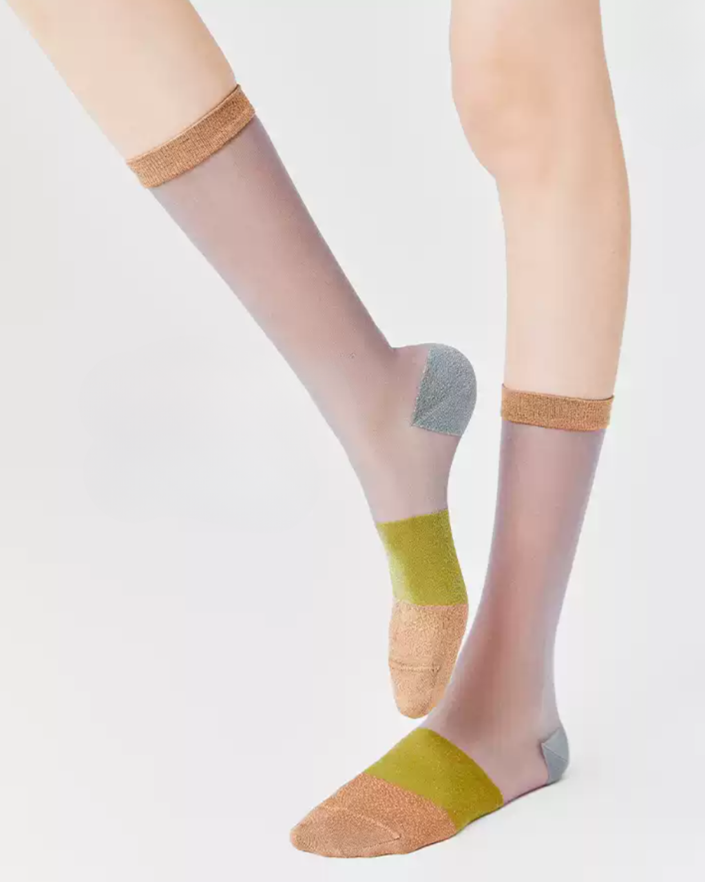 Colour-Block Glass-Silk Crew