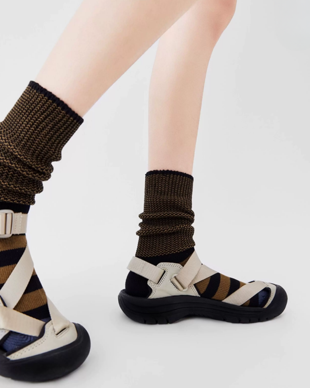 Herringbone Slouch & Stripe Crew