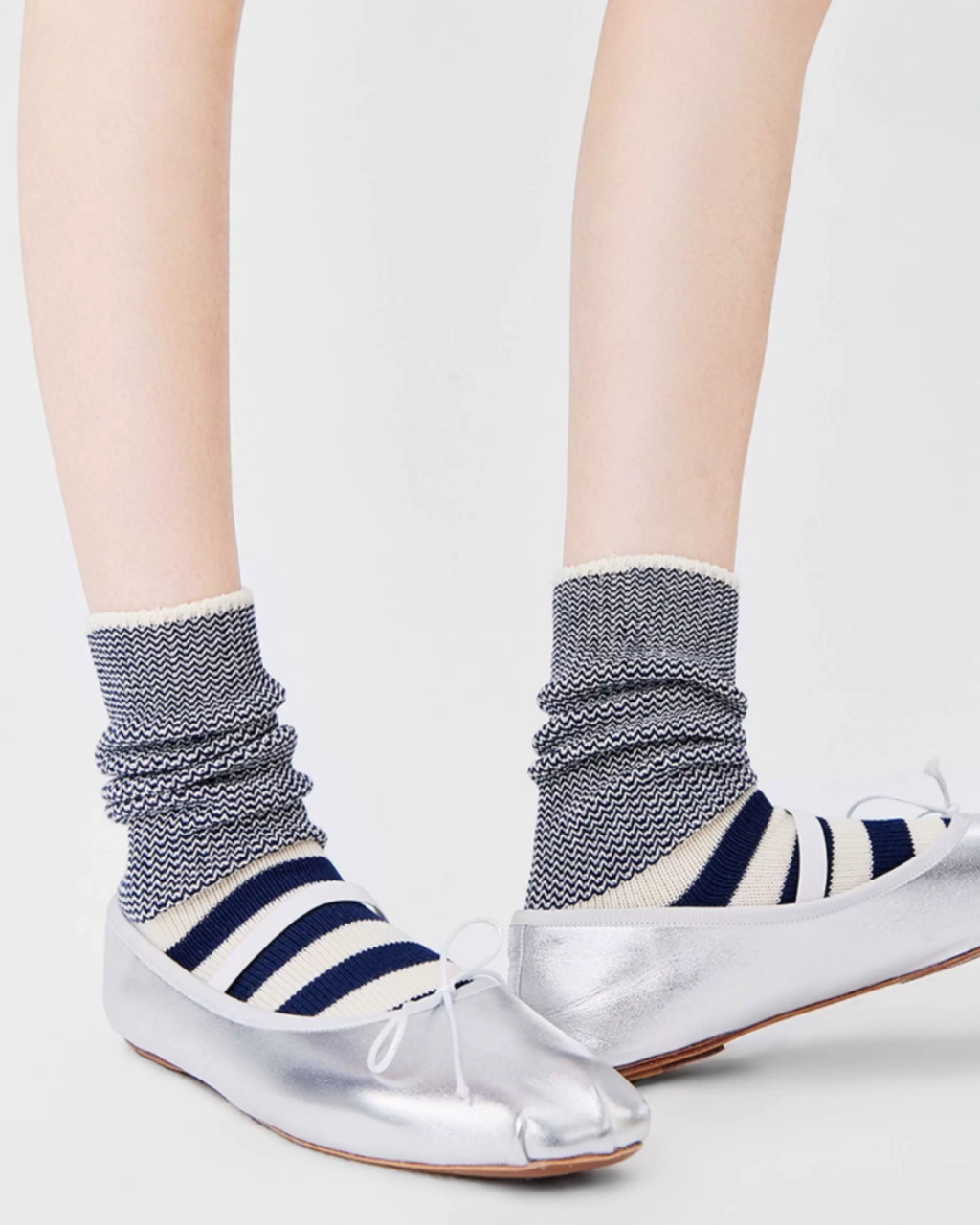 Herringbone Slouch & Stripe Crew