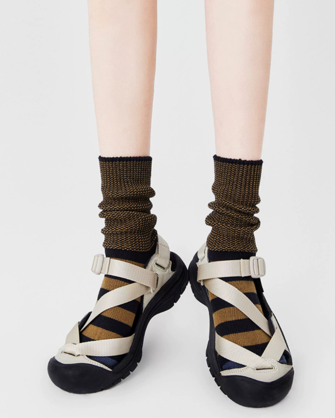 Herringbone Slouch & Stripe Crew