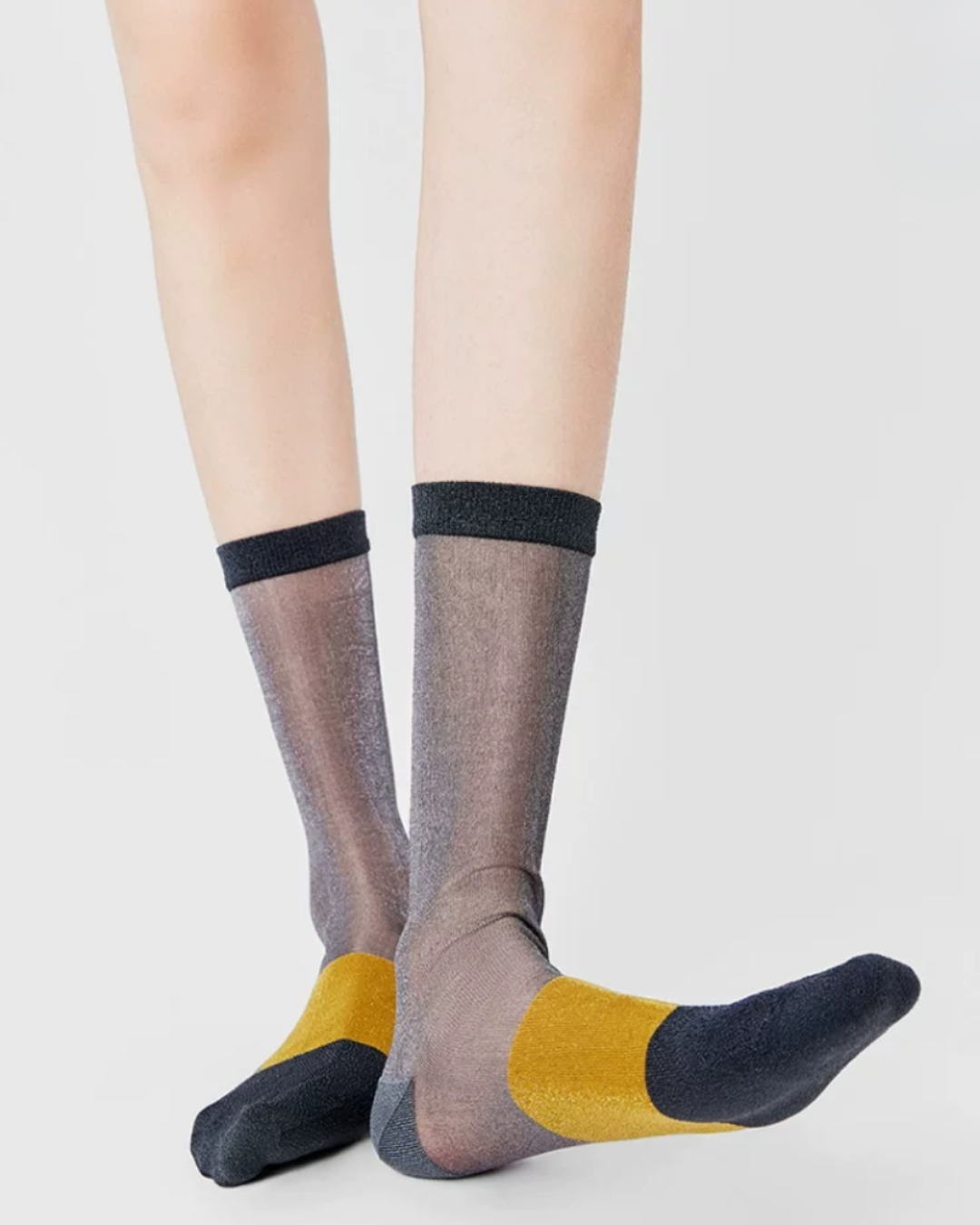 Colour-Block Glass-Silk Crew