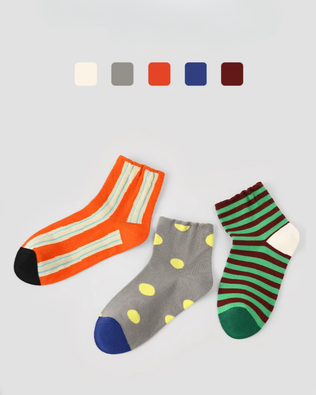 Pop-Art Graphic Mini-Crew (Set of 3)