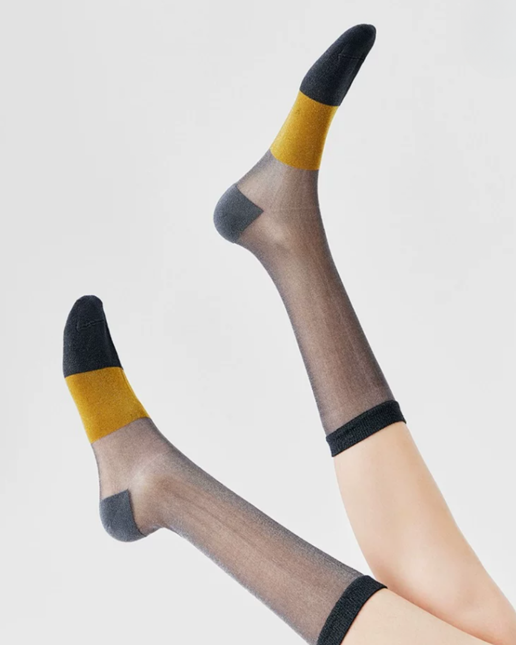 Colour-Block Glass-Silk Crew