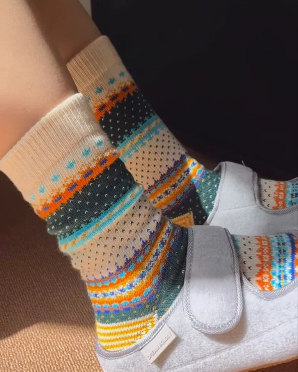 Boho Fair Isle Cotton Crew