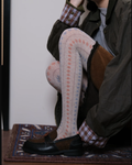Floral Stripe Cotton Pantyhose