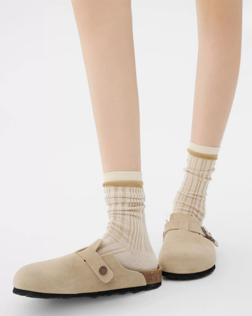 Dual-Stripe Ribbed Slouch Crew