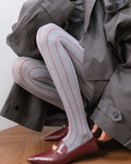 Chevron Stripe Cotton Pantyhose