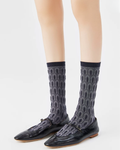 Textured Pointelle Cotton Crew