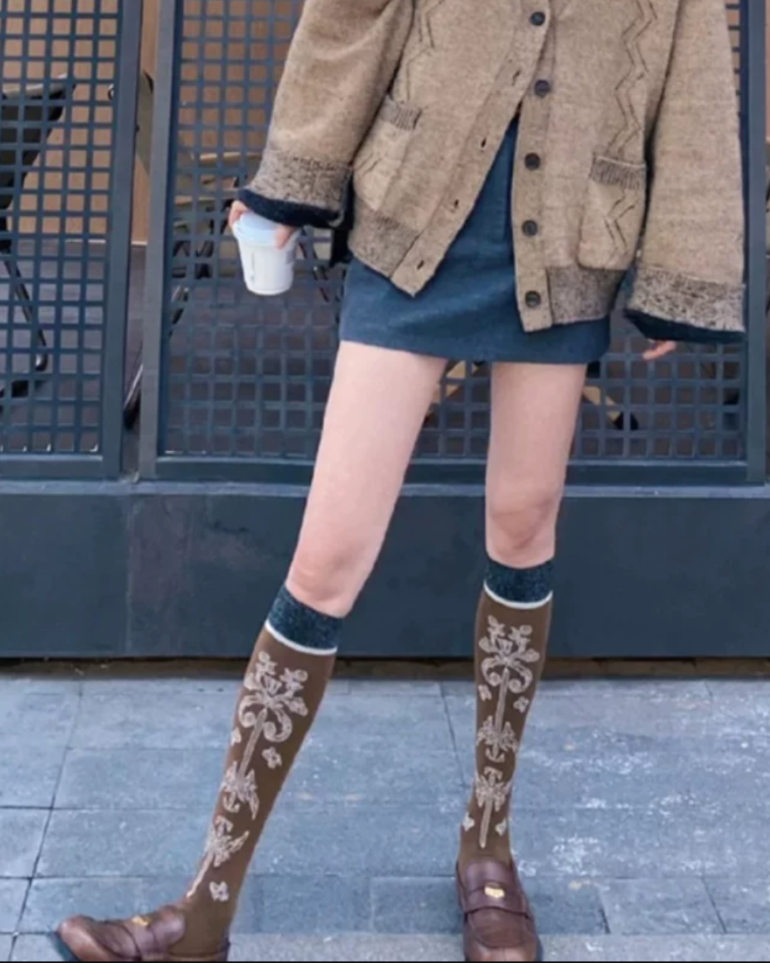 Gilded Heraldry Cotton Knee-High