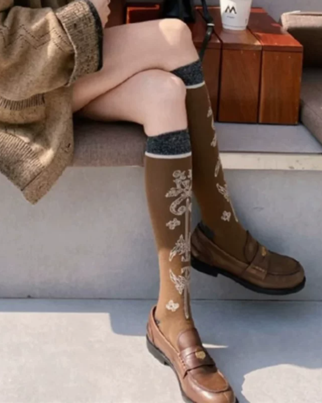 Gilded Heraldry Cotton Knee-High