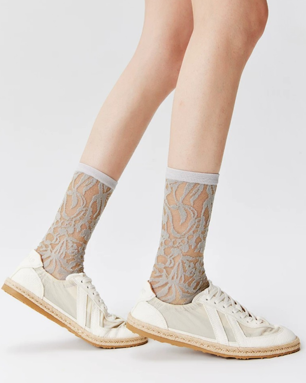 Baroque Metallic Glass-Silk Crew