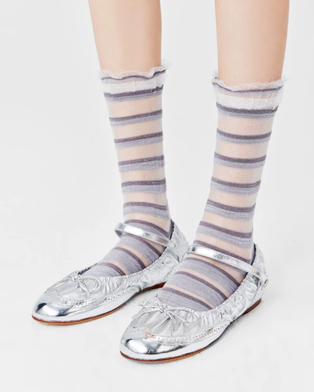 Gradient Stripe Glass-Silk Crew