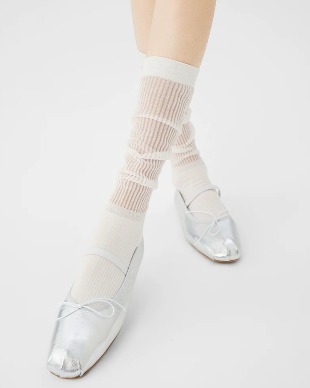 Sheer Glass-Silk Over-The-Calf