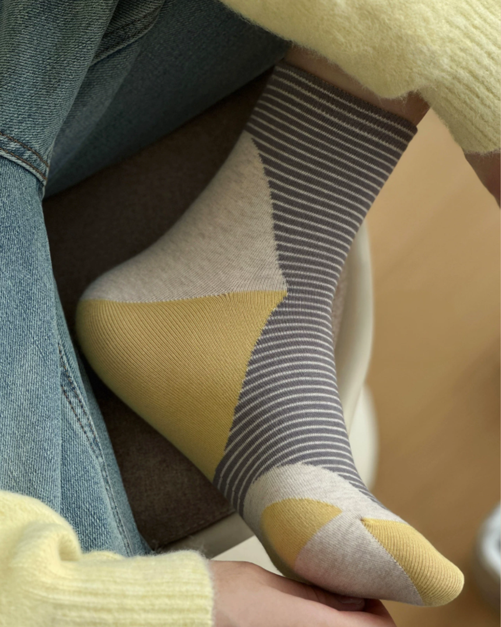 Geometric Stripe Cotton Mini