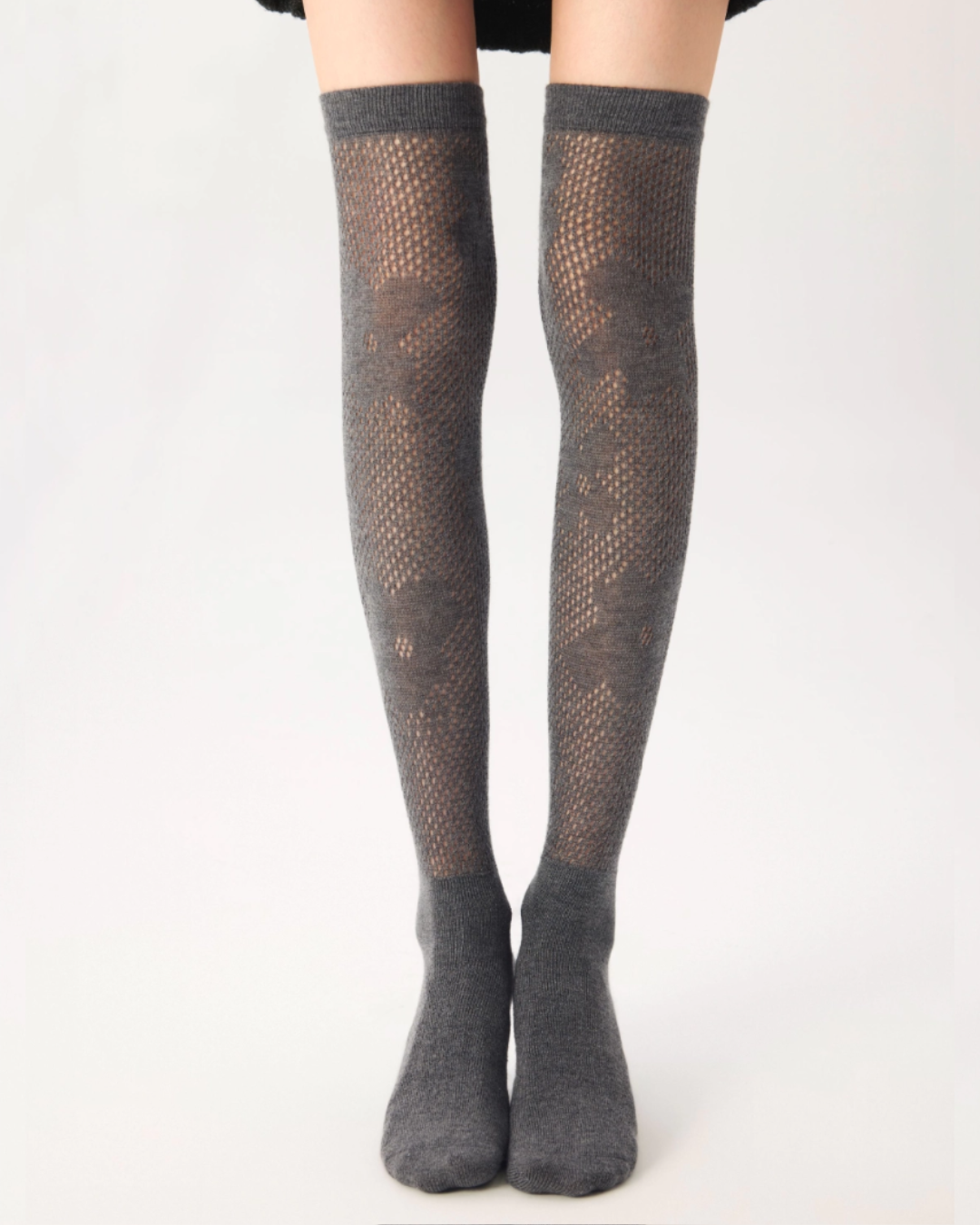 Floral Illustrative Wool Over-the-Calf