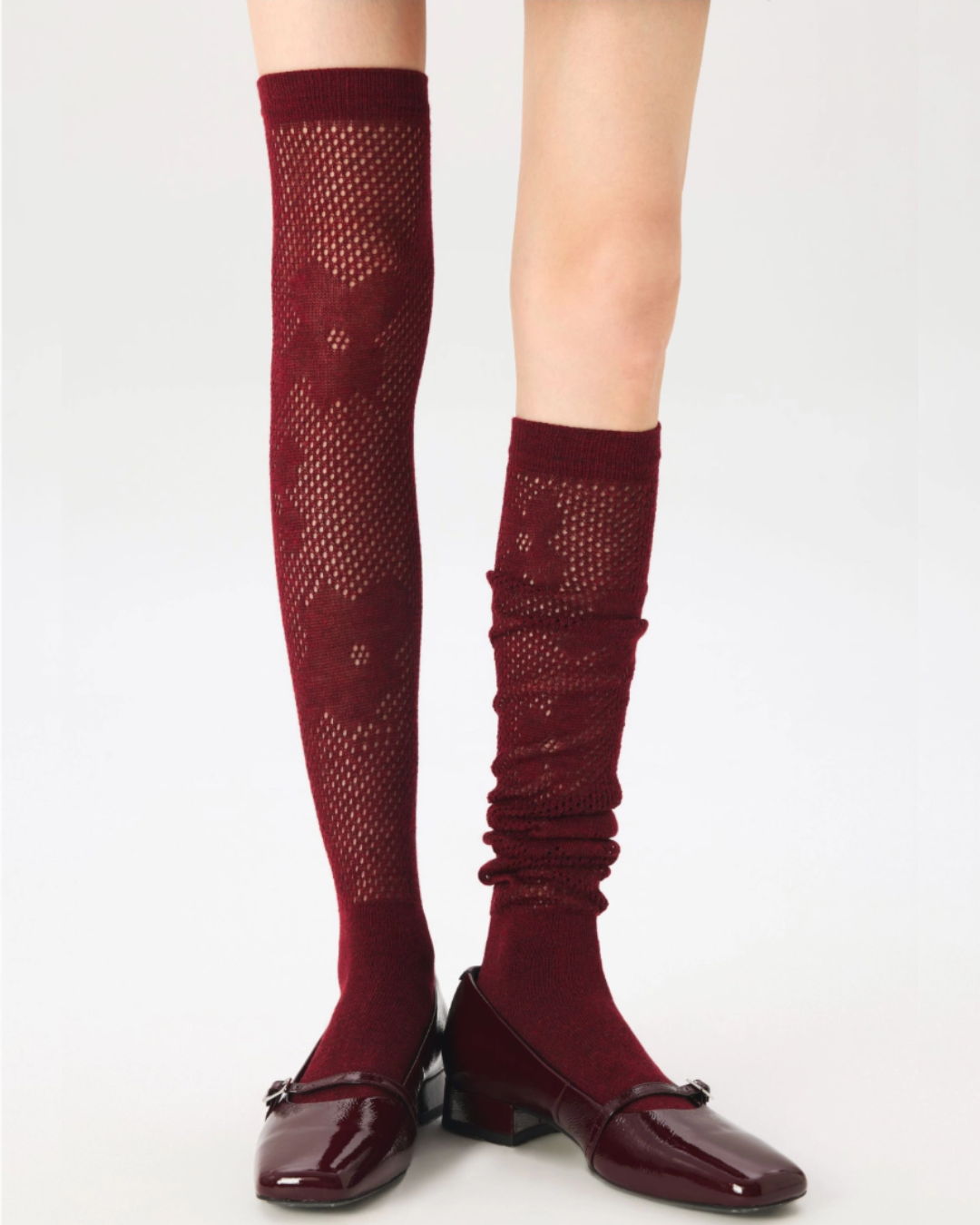 Floral Illustrative Wool Over-the-Calf