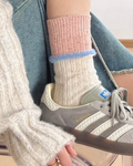 Wool Striped Contrast Crew