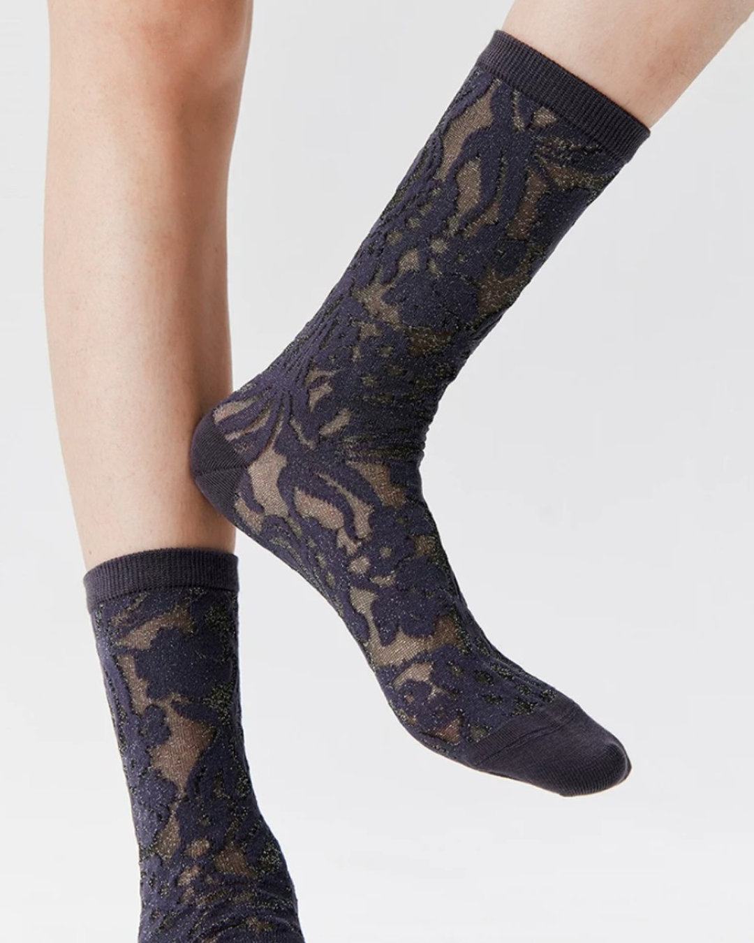 Baroque Metallic Glass-Silk Crew