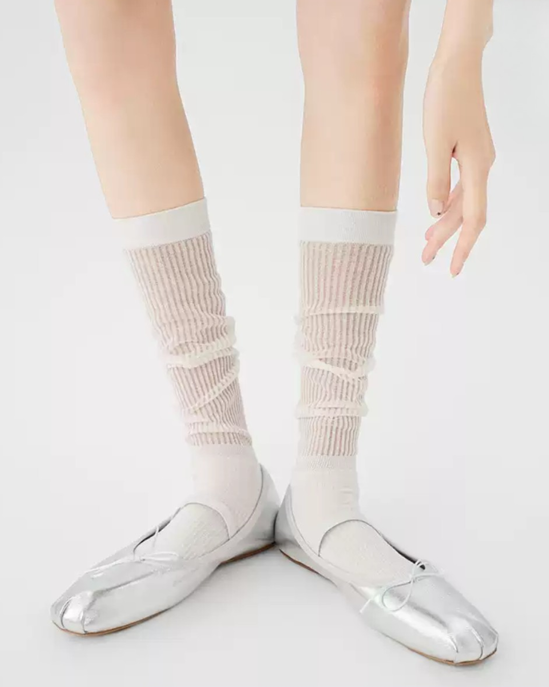 Sheer Glass-Silk Over-The-Calf