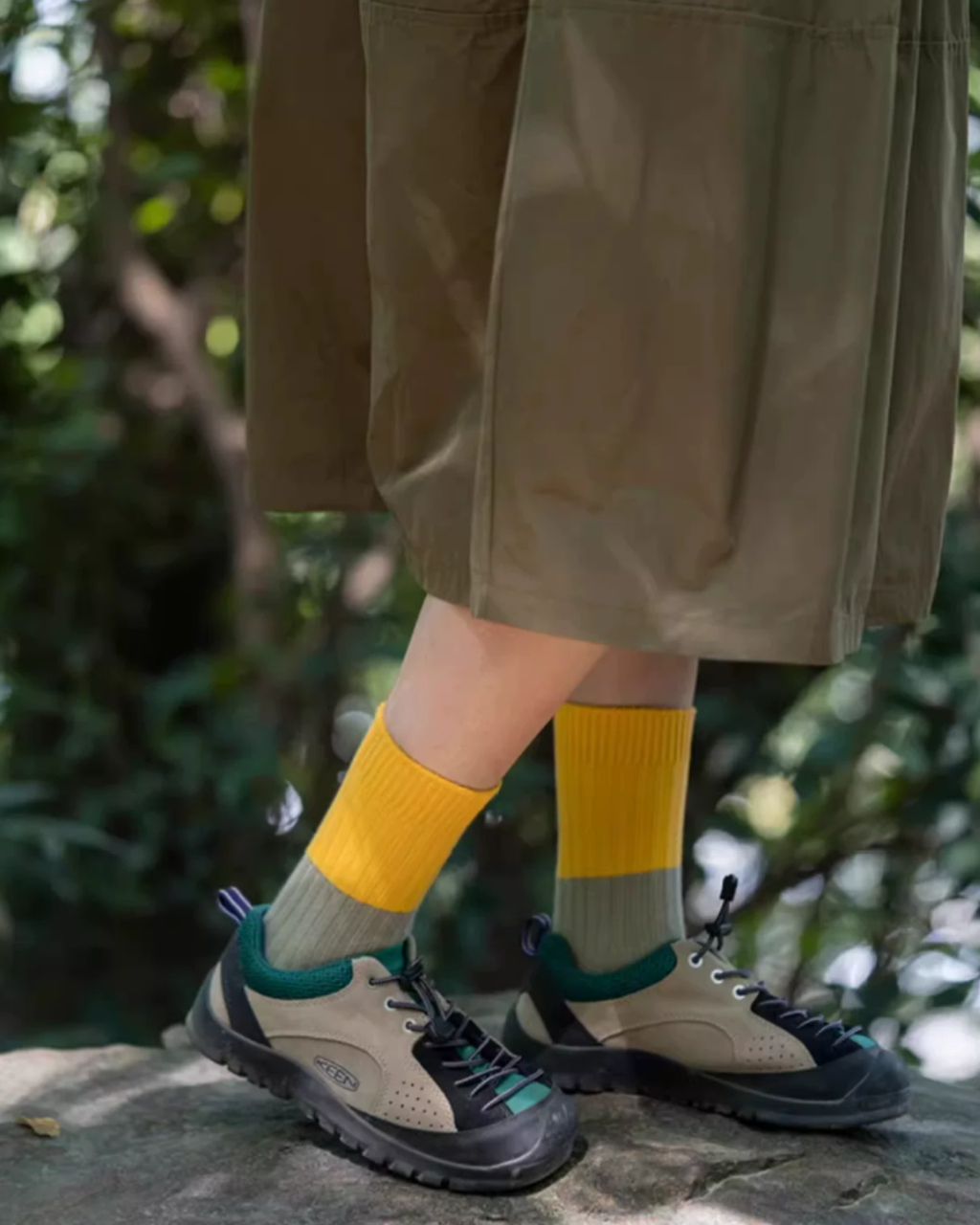 Tri-Tone Ribbed Cotton Crew