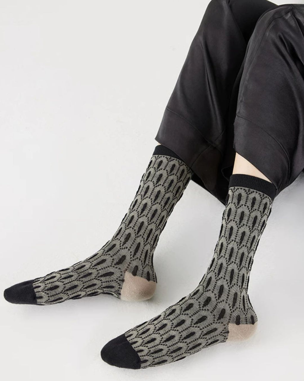 Textured Pointelle Cotton Crew