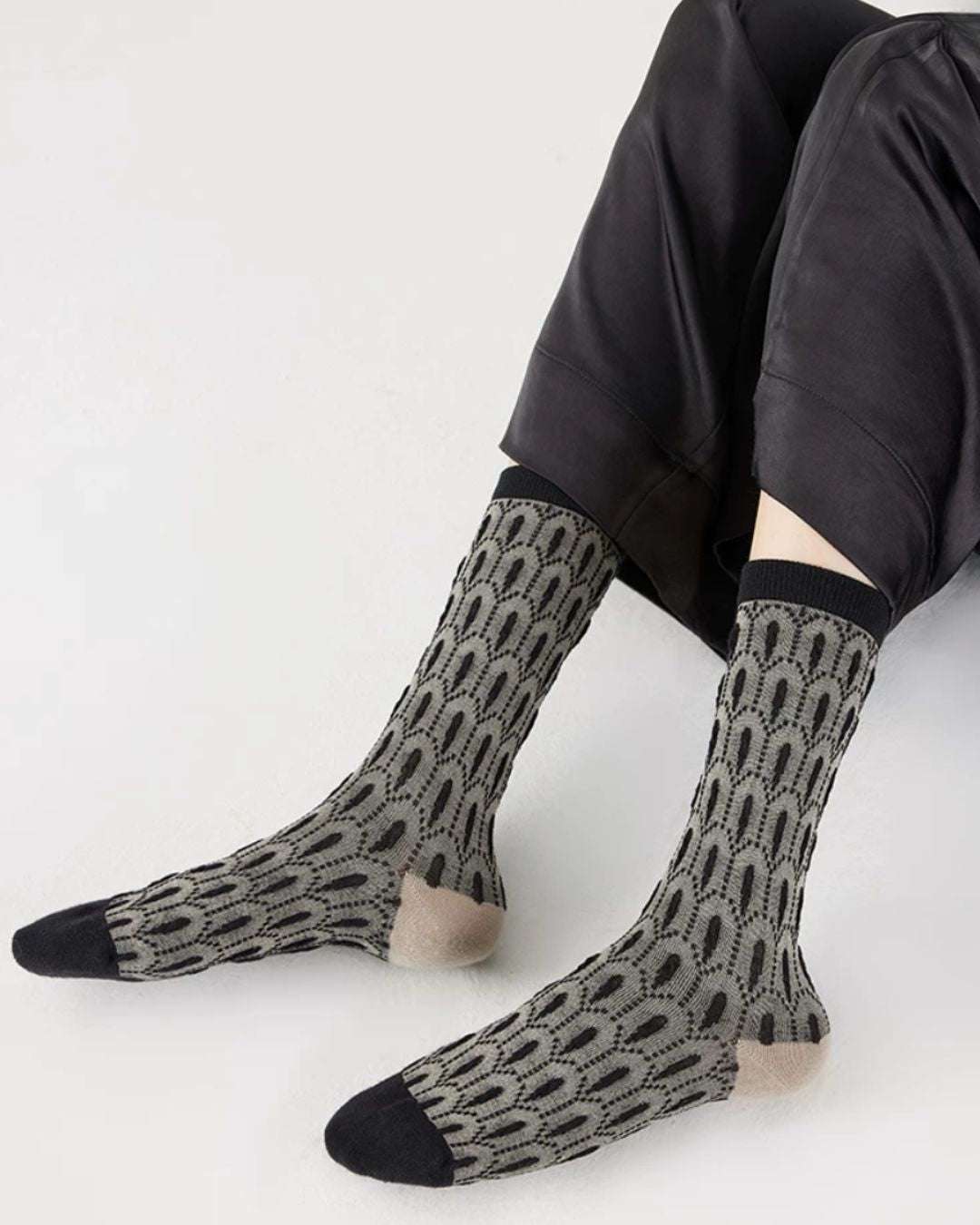 Textured Pointelle Cotton Crew