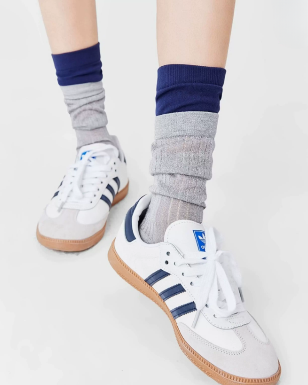 Two-Tone Ribbed Over-the-Calf